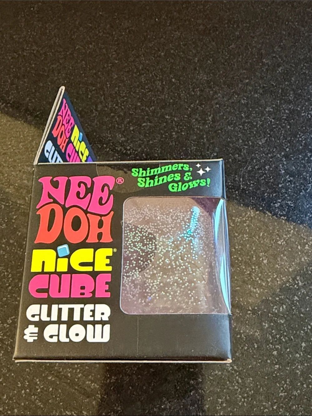 NIB 100% Auth NeeDoh Glitter & Glow Super Solid Squish - Purple